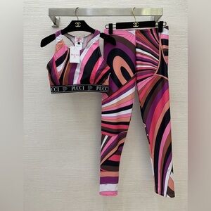 Emilio Pucci Pink and Purple Leggings Set